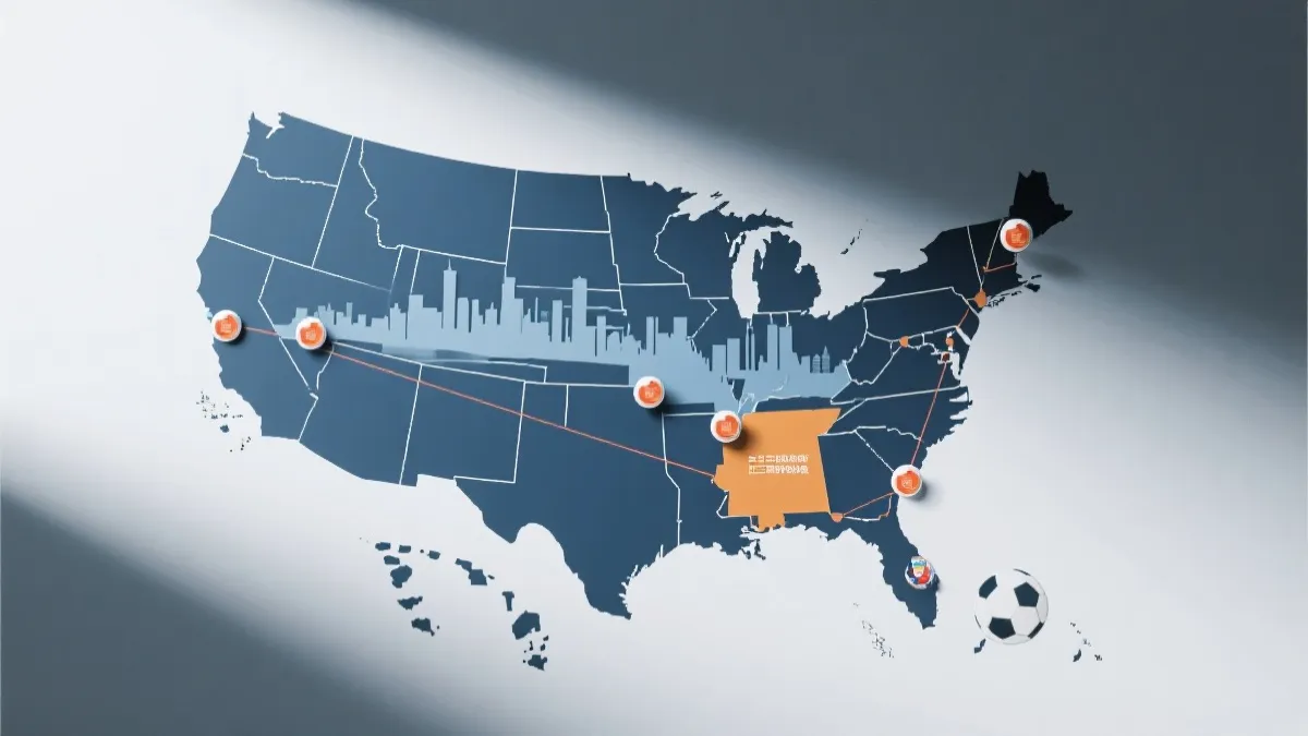 2026世界杯美加墨主机城市分布概念地图与赛程流向